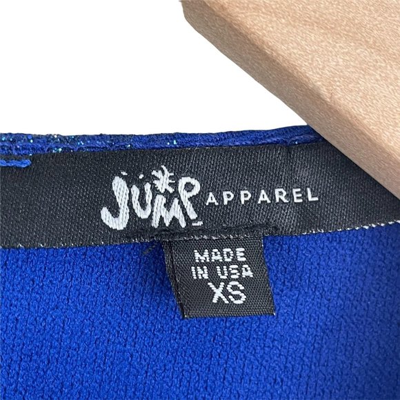 Jump royal blue slim glitter short sleeve t-shirt mini dress extra small MSRP 69 - Picture 11 of 12
